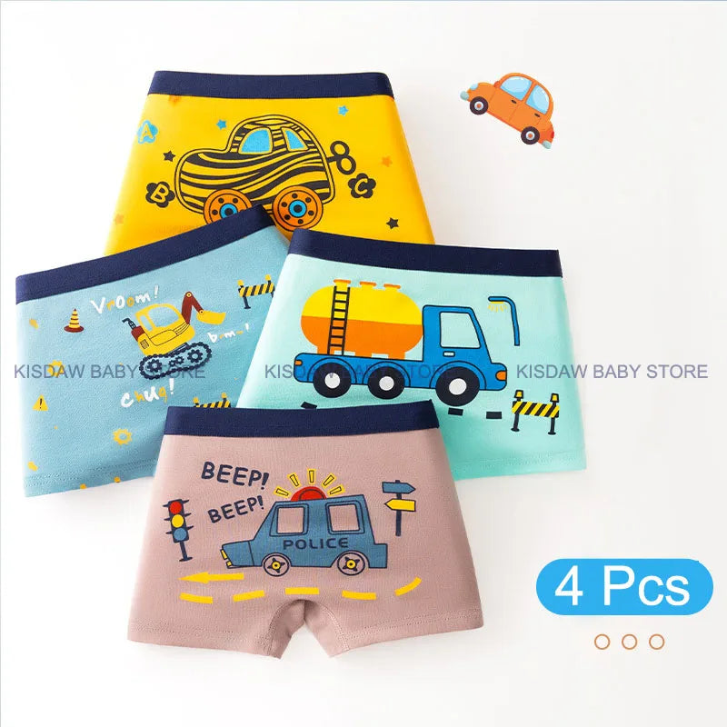 4 Pcs/Lot Children Panties Cotton Underwear For Boys