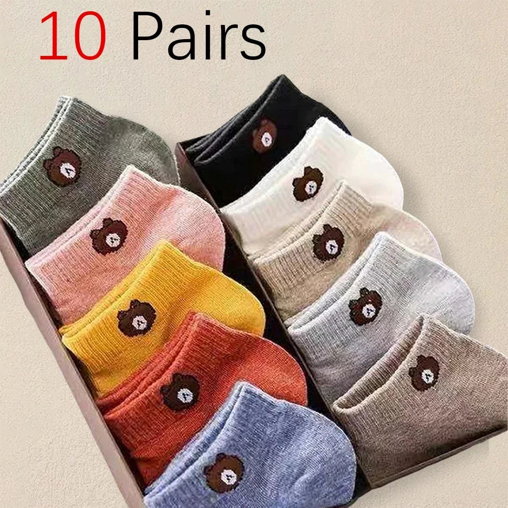 10 Pairs Women Cartoon Patterned Socks Trendy