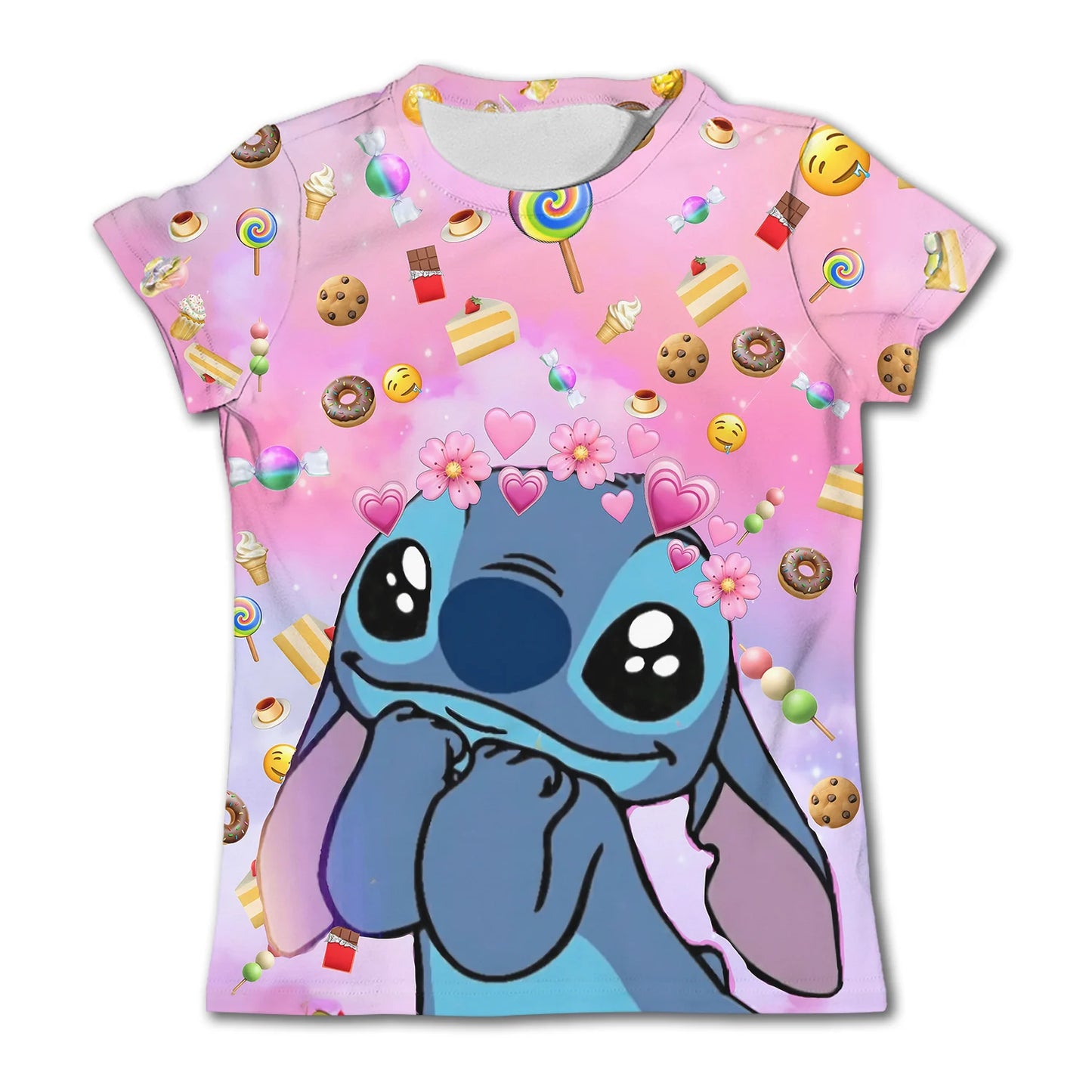 3-4Y Girls Disney Stitch T Shirts Summer