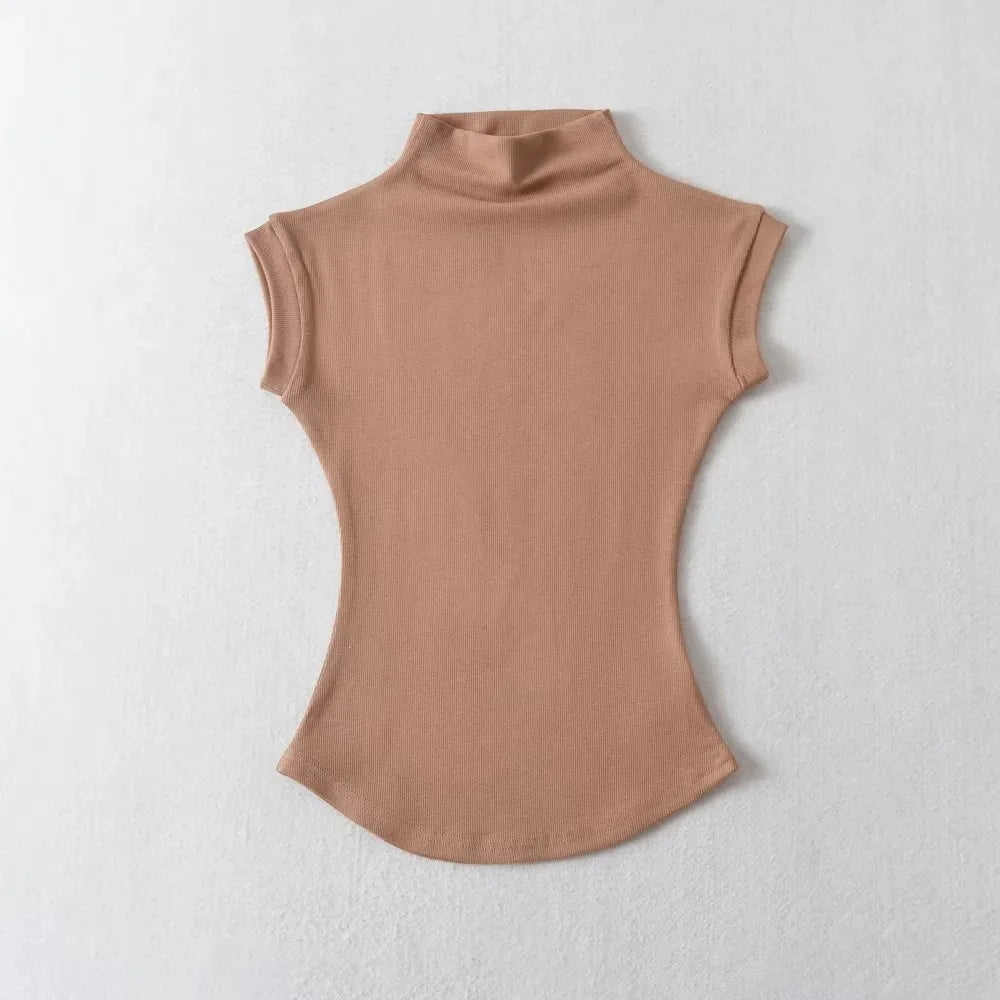 Summer Sexy Turtleneck Sleeveless T-Shirts