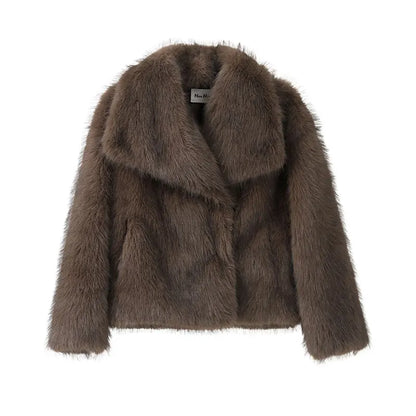 New Fashion Gradient Fluffy Fur Coat