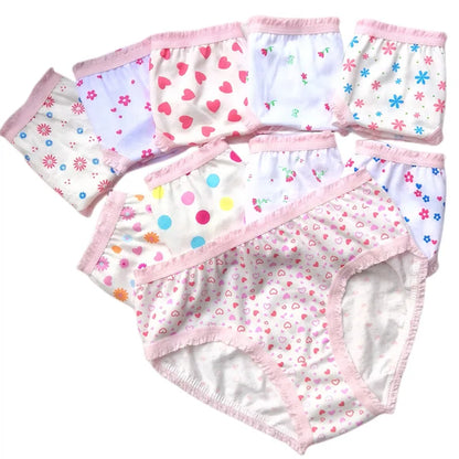 6pcs Kid Brief Underwear Girls Florals Cute Cartoon