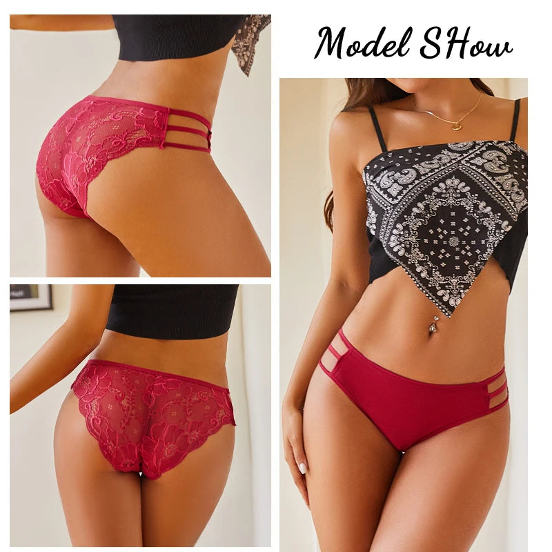 3PC/Set Women's Sexy Floral Lace Panties