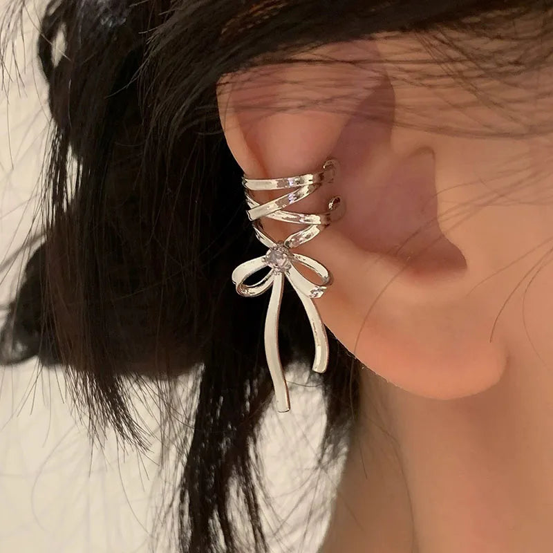 Pink Butterfly Ear Cuff Earrings