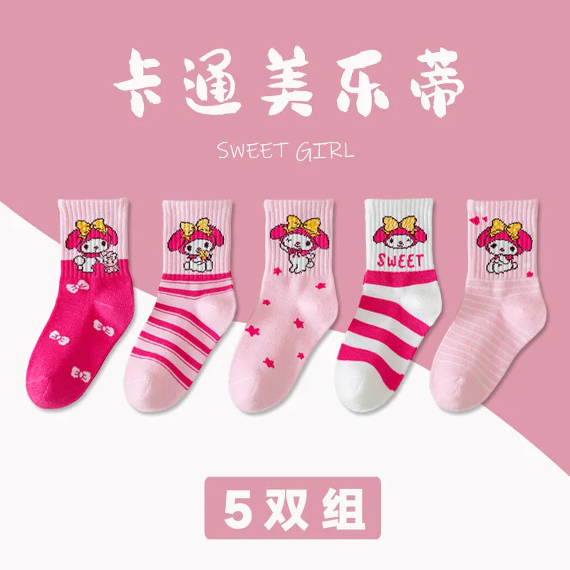 Hello Kitty Kids Socks (5 pairs)