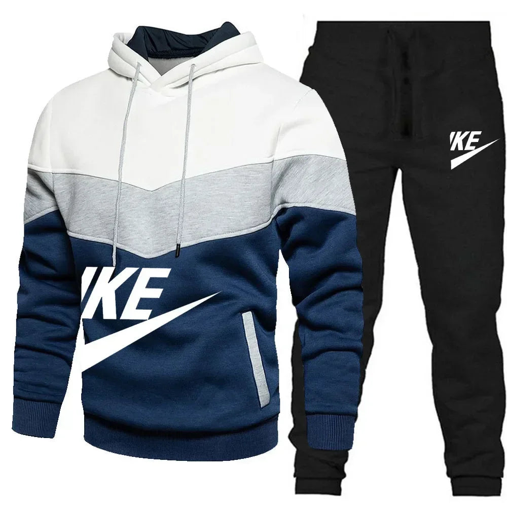 Men's Autumn Winter Sets Zipper Hoodie+Pants