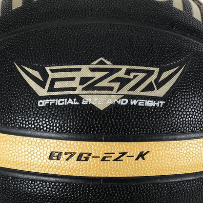 Size 7 Basketball Black Gold PU Leather