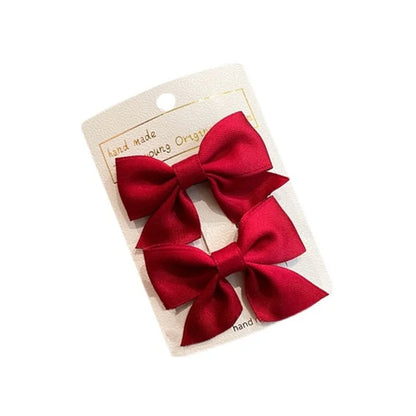 2 Piece Bow Hair Clip Elegant Flower