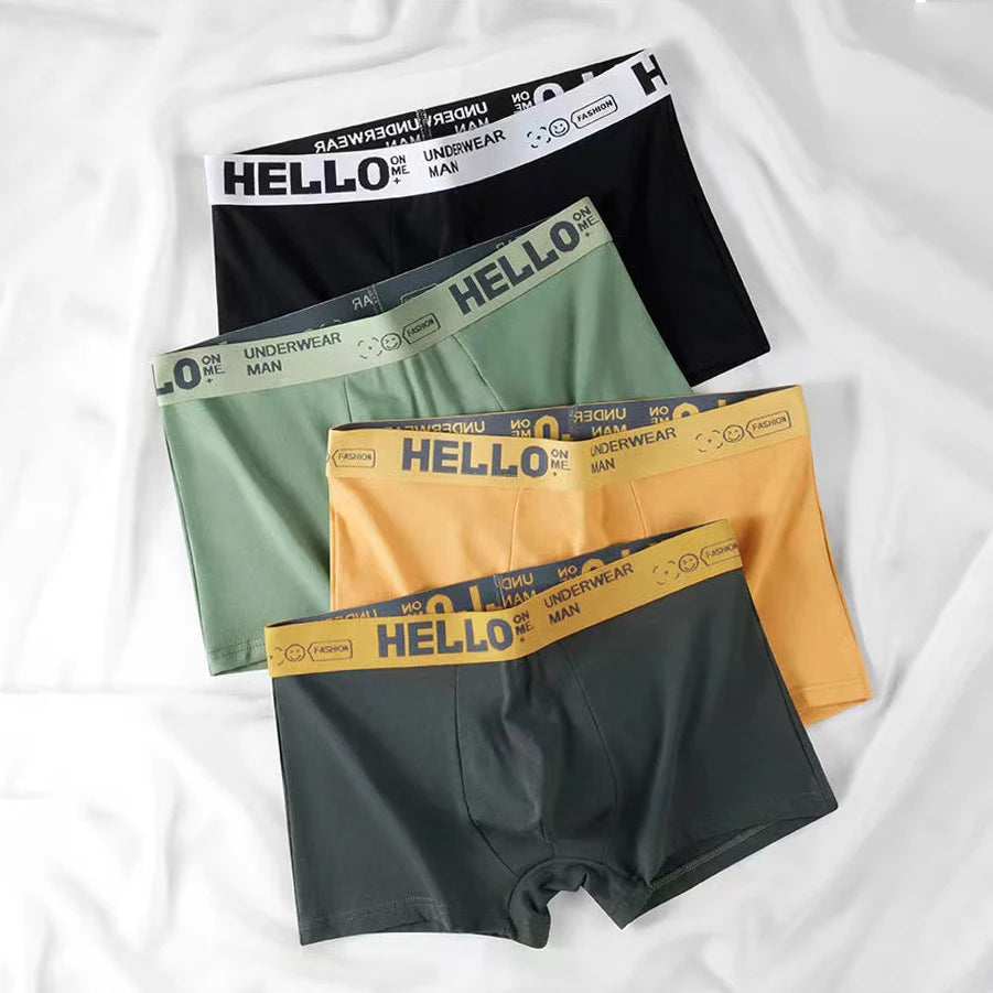 4Pcs Boxer Shorts Men's Underwear Sexy Panties