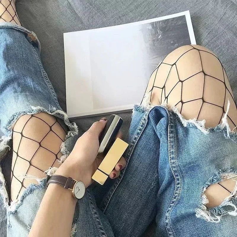 Women Sexy High Waist Fishnet Stockings