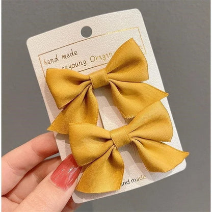 2 Piece Bow Hair Clip Elegant Flower