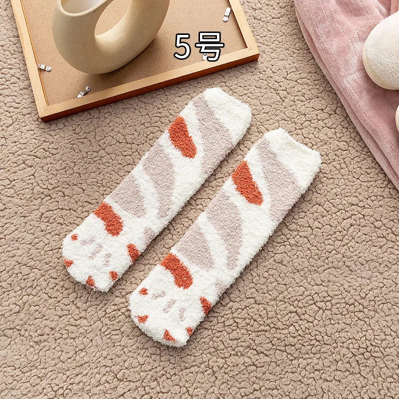 Autumn Winter Socks Cute Cat Claw