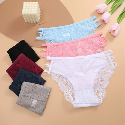 3PC/Set Women's Sexy Floral Lace Panties