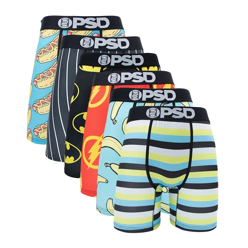 6Pcs Fashion Print Men Underwear Boxer