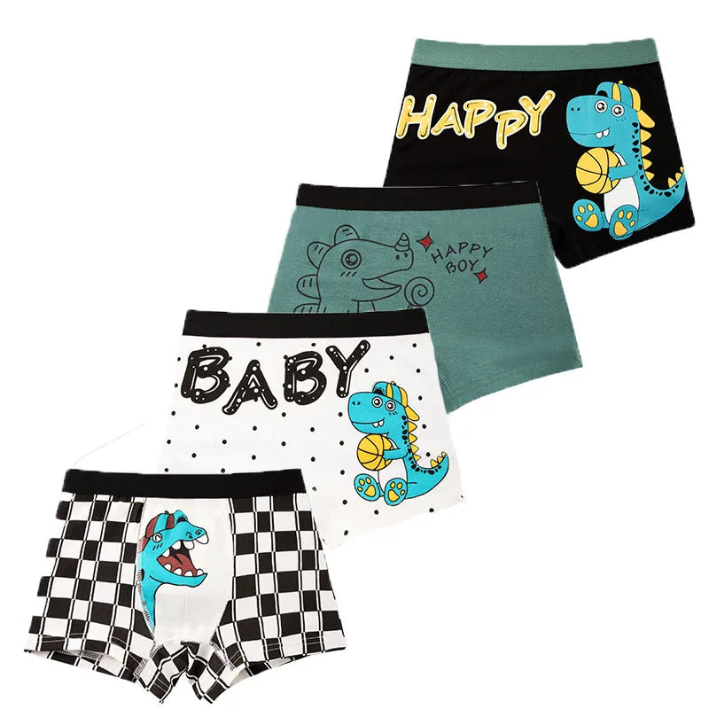 4 Pcs/Lot Children Panties Cotton Underwear For Boys