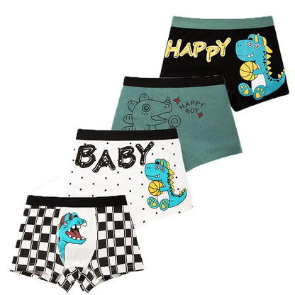 Multipack Cotton Boy Boxer Brief Fun Excavator Pattern Kids Boxers