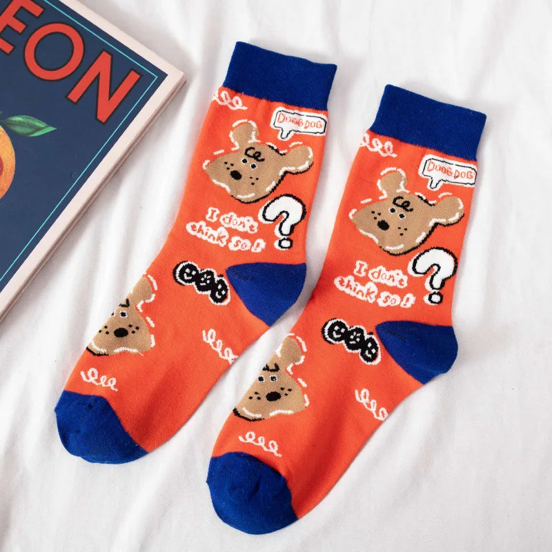 Cartoon Grid  Socks