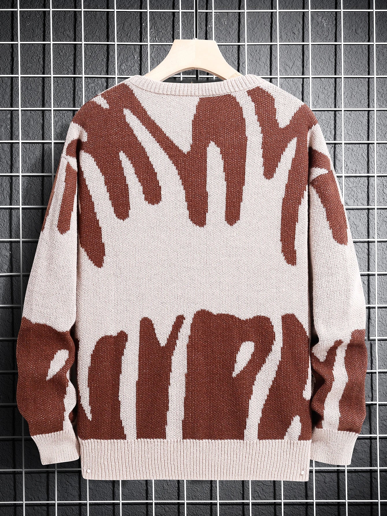 Popular Autumn Winter Irregular Jacquard Pattern Pullover