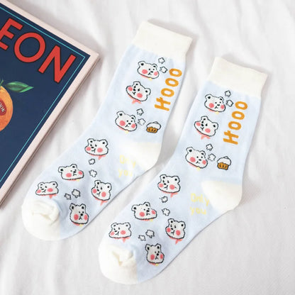 Cartoon Grid  Socks