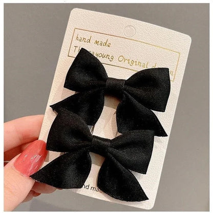 2 Piece Bow Hair Clip Elegant Flower