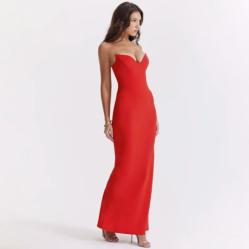 Corsets Tube Sleeveless Midi Dress