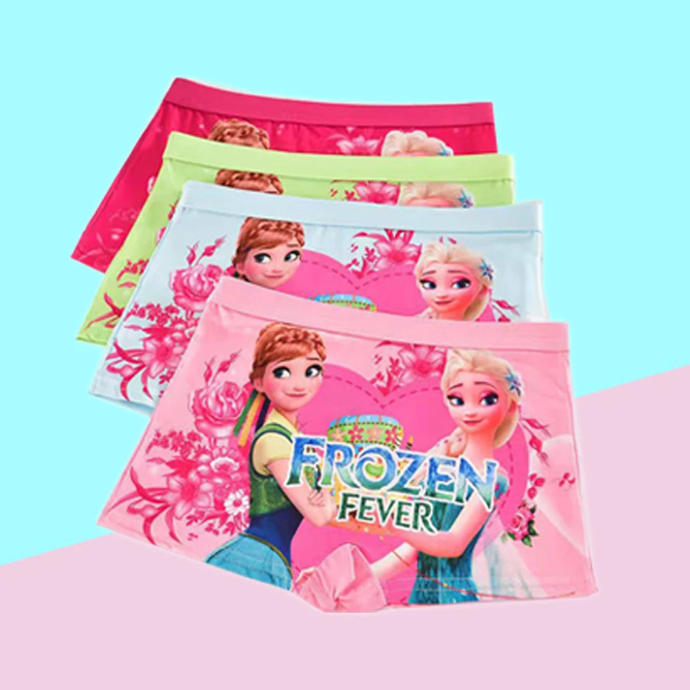 4Pcs/bag Disney Children's Panties ELsa Cartoon Frozen