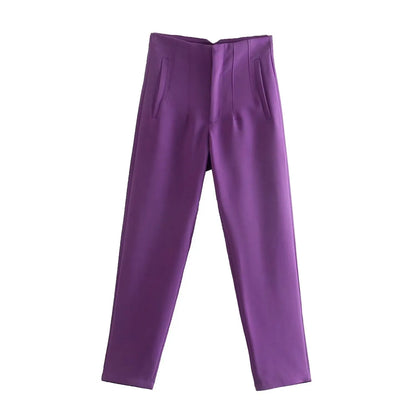 Women Fashion Straight Pants High Waist