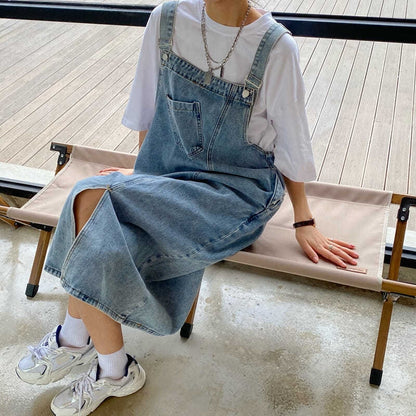 Denim Overall Dress Women Sleeveless Jeans