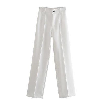 Women Chic Fashion Office Wear Straight Pants