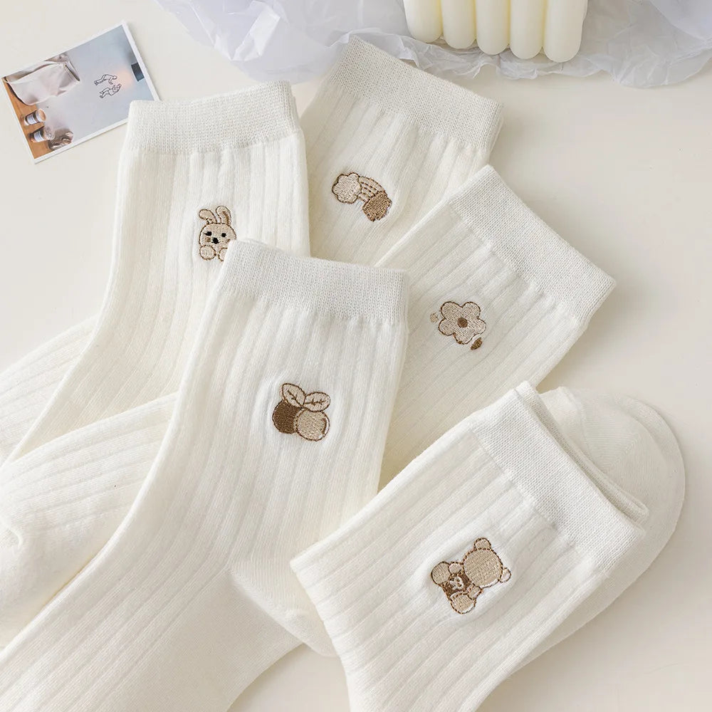 5 Pairs Women's Round Neck Socks