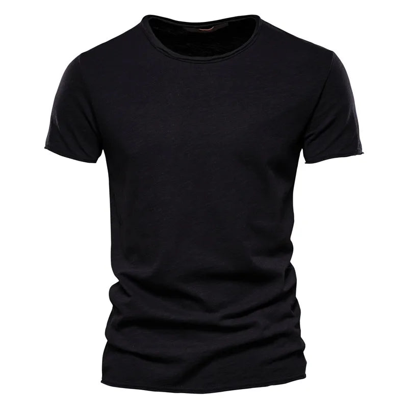 100% Cotton Men T-shirt Casual Soft Fitness