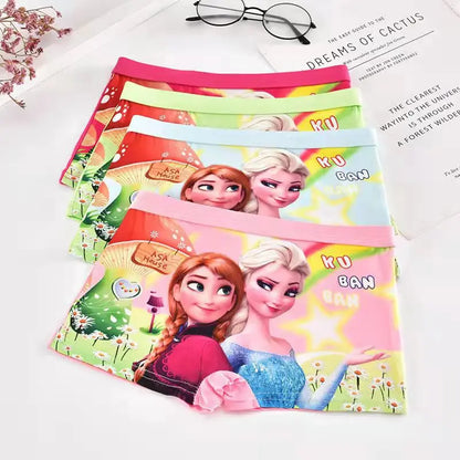 4Pcs/bag Disney Children's Panties ELsa Cartoon Frozen