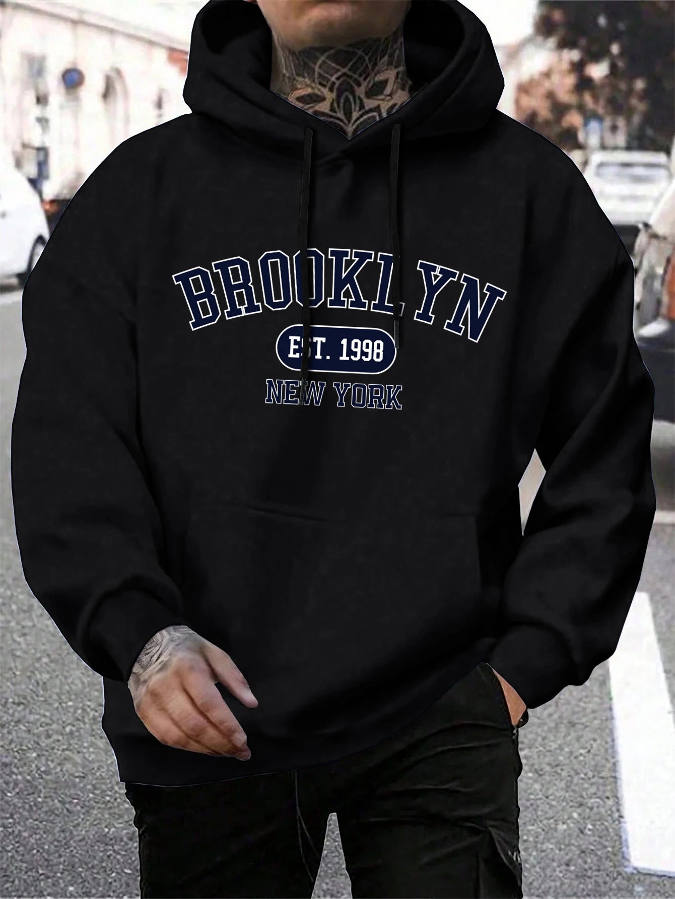 Brooklyn Est 1998 New York Printing Men Hoodies