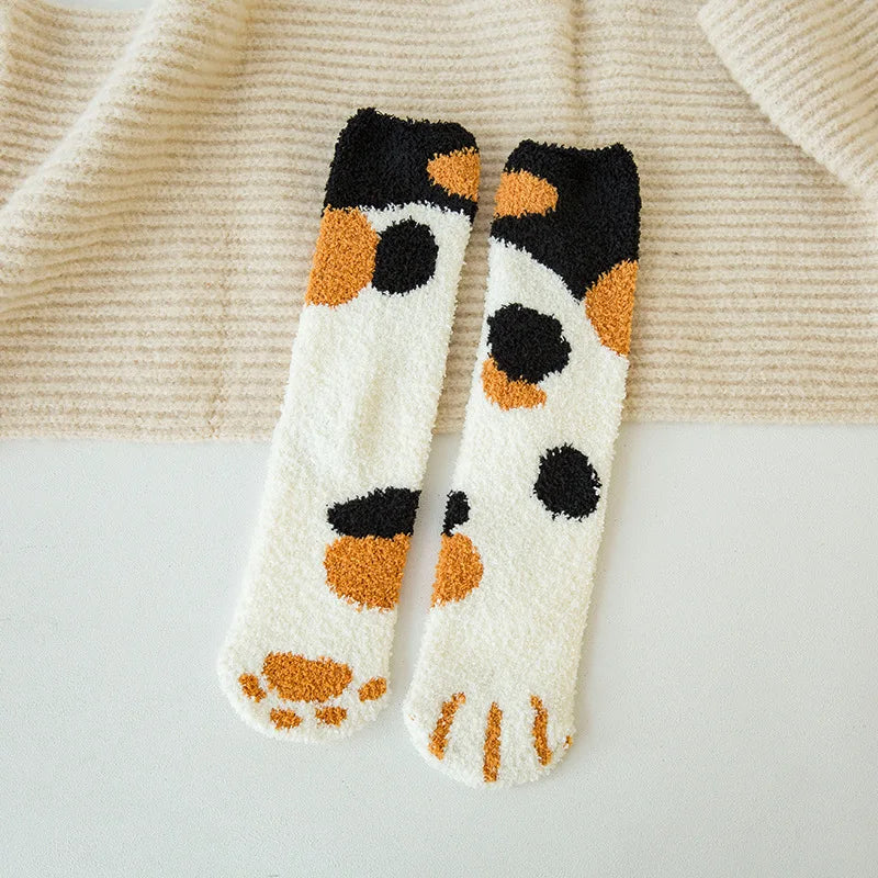 Autumn Winter Socks Cute Cat Claw