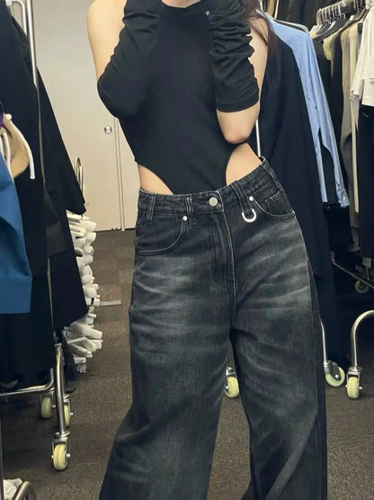 Vintage Black Wide Leg Jeans