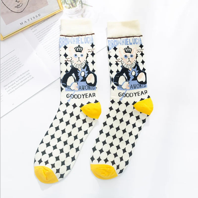 Colorful Print Socks Women