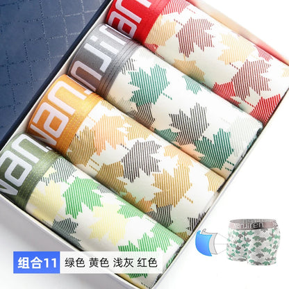 4Pcs Boxer Shorts Men's Underwear Sexy