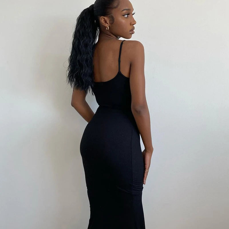 Satin Slip Sleeveless Backless Maxi Dress