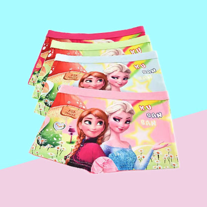 4Pcs/bag Disney Children's Panties ELsa Cartoon Frozen