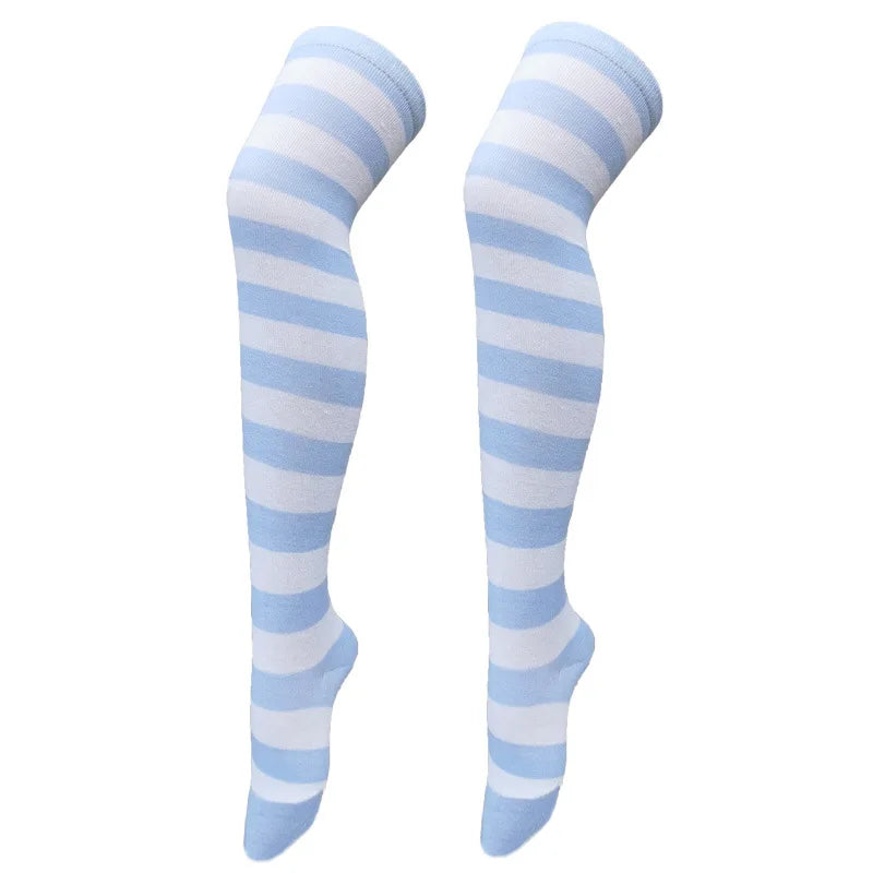 Color Striped Stockings Japanese Over Knee