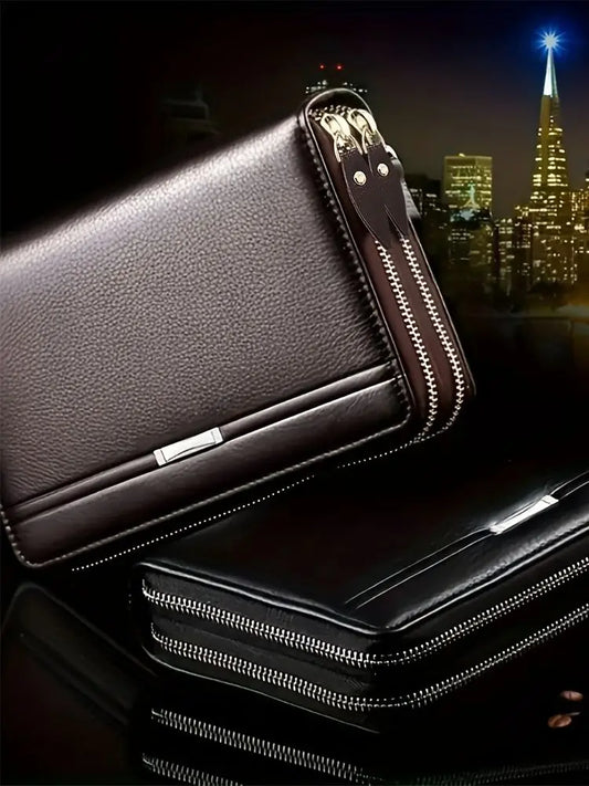 Men Wallet Long Purse Leather Clutch