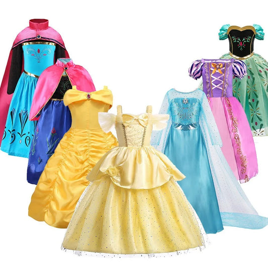 Kids Belle Costume Girl Halloween Princess Cosplay Party Dress