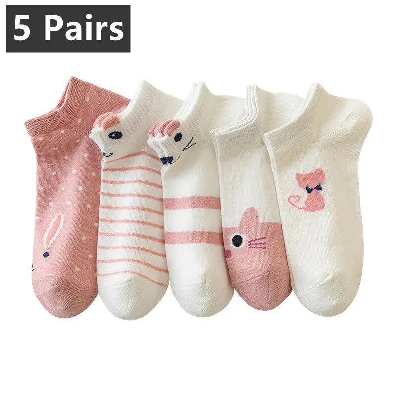 10 Pairs Women Cartoon Patterned Socks Trendy