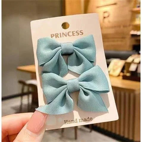 2 Piece Bow Hair Clip Elegant Flower