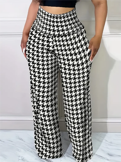 Women's Plaid Wide Leg Pants