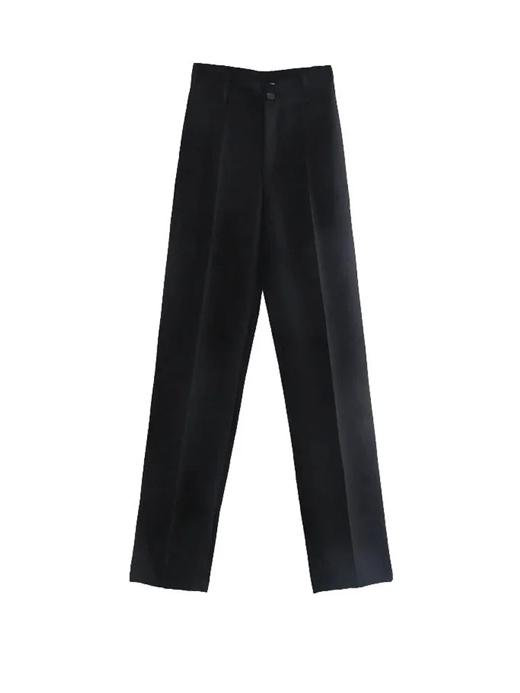 Women Chic Fashion Office Wear Straight Pants