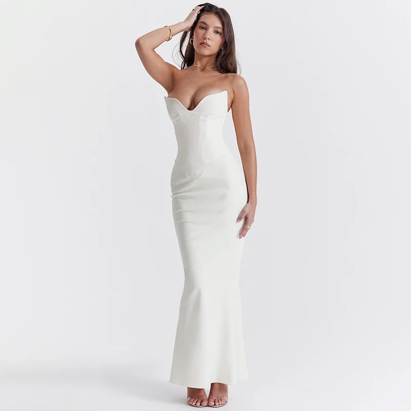 Corsets Tube Sleeveless Midi Dress