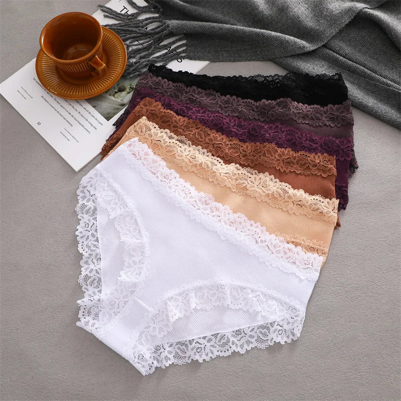 3PCS/Set Sexy Lace Cotton Panties