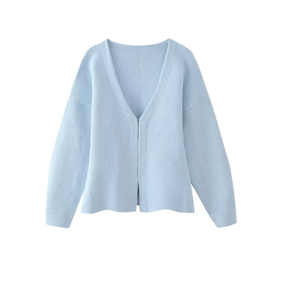 Front Hook Fitted Knit Cardigan Sweater