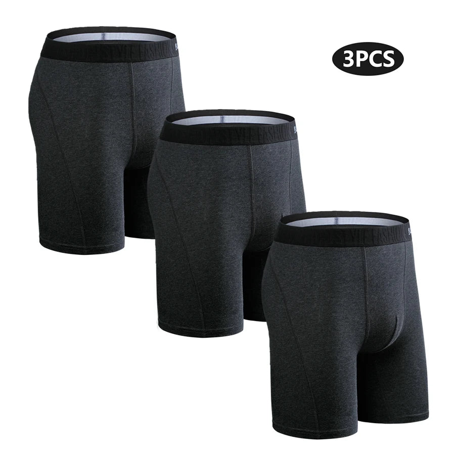 3pcs Long Boxers For Man Underwear